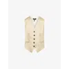 Me And Em And Em Womens Gold Elevated Evening Metallic Woven Waistcoat