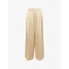 Me And Em And Em Womens Gold Elevated Metallic Tailored Wide-leg Woven Trousers