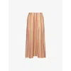 Me And Em And Em Womens Gold Multi Metallic Textured Stripe Knit Maxi Skirt
