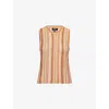 Me And Em And Em Womens Gold Multi Metallic Textured Stripe Knit Vest Top
