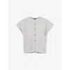 Me And Em And Em Womens Grey Melange Round-neck Relaxed-fit Cashmere Vest Top Xs