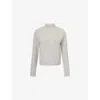 Me And Em And Em Womens Grey Melange Speckled High-neck Alpaca-blend Jumper Xs In Gray