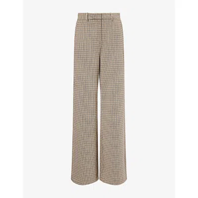 Me And Em And Em Womens Houndstooth Heritage Stretch-jersey Trousers Brown Multi In Gray