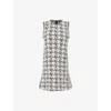 Me And Em And Em Womens Black Multi Houndstooth-texture Stretch-knit Mini Dress In Multi