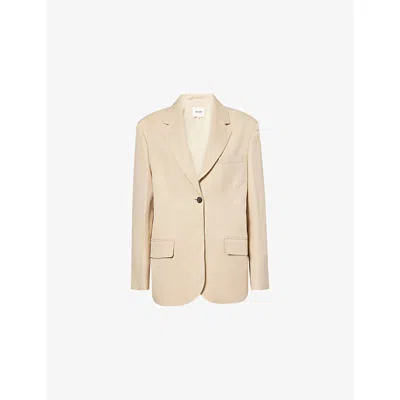 Me And Em And Em Womens Icon Oversized Linen-blend Blazer Warm Stone