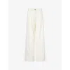 Me And Em And Em Womens Ivory/black Pinstripe Wide-leg Woven Trousers In Multi