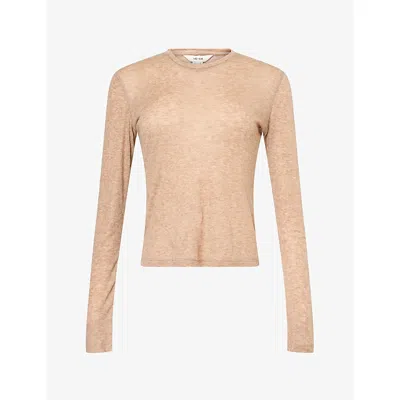 Me And Em And Em Womens Layering Long-sleeve Wool-blend Top Camel Melange In Neutral