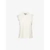 Me And Em And Em Womens Light Cream Frill-detail Cotton Swing Top