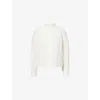 Me And Em Womens  Lace-trim Silk And Cotton Blouse In White