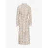 Me And Em And Em Womens Light Cream Multi Jacquard Maxi Shirt Dress In Neutral