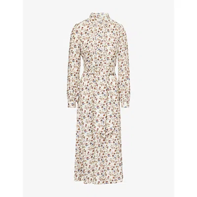 Me And Em And Em Womens Light Cream Multi Jacquard Maxi Shirt Dress In Neutral