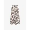 Me And Em Womens  Side-pocket Graphic-pattern Cotton Maxi Skirt In Light Cream Summer C