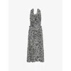 Me And Em Womens  Cheesecloth Paisley-print Cotton Maxi Dress In Light Cream/black