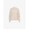 Me And Em And Em Womens Light Cream/multi Collared Floral Cotton-silk Shirt In Neutral