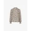 Me And Em And Em Womens Light Cream/multi Intricate Lace Print Cotton And Silk Blouse In Multi
