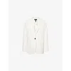 Me And Em Womens  Multi-stripe Notch-lapel Cotton Blazer In Multi Stripe
