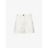 Me And Em And Em Womens Multi Stripe Tailored Cotton Shorts