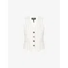 Me And Em Womens  V-neck Striped Cotton Vest In Multi Stripe