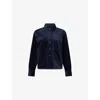 Me And Em And Em Womens Navy Boxy Classic-collar Cotton-corduroy Shirt In Multi