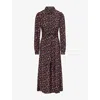 Me And Em And Em Womens Navy Multi Jacquard Maxi Shirt Dress In Multi