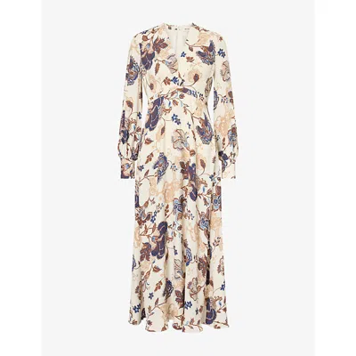 Me And Em And Em Womens Paisley Print Woven Maxi Dress Light Cream Multi In Neutral