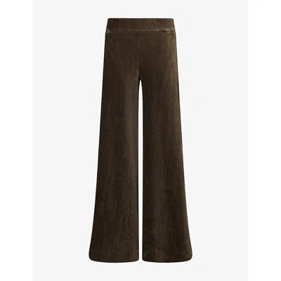 Me And Em And Em Womens Palazzo Corduroy Trousers Rich Olive Green