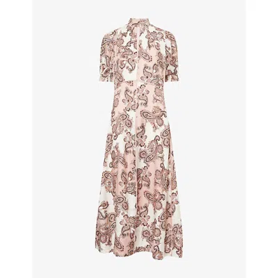 Me And Em Womens  Paisley-print Fit-and-flare Jacquard-crepe Maxi Dress In Multi