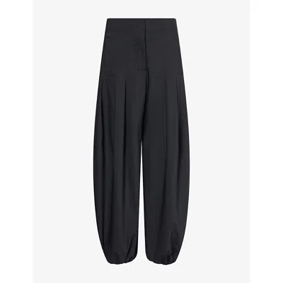 Me And Em And Em Womens Pleated Balloon-leg Woven Trousers Black