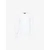 Me And Em And Em Womens Soft White Pleated Long-sleeve Cotton Blouse In White
