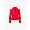 Me And Em Womens  Military Slim-fit Wool-blend Jacket In Red