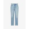 Me And Em And Em Womens Summer Blue Relaxed Straight-leg Denim Jeans In Blue