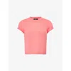 Me And Em And Em Womens Rhubarb Pink Shrunken Slim-fit Cashmere Top In Pink
