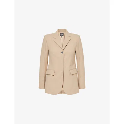 Me And Em Womens  Contour Slim-fit Woven Blazer In Sand