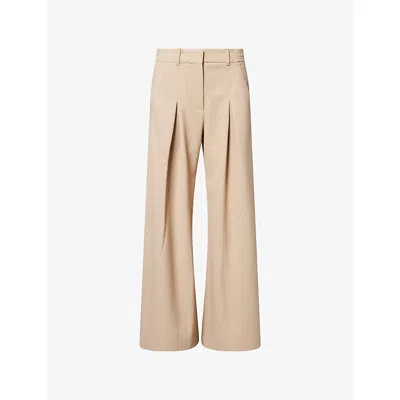 Me And Em And Em Womens Sand Ultimate Wide-leg Pleated Woven Trousers