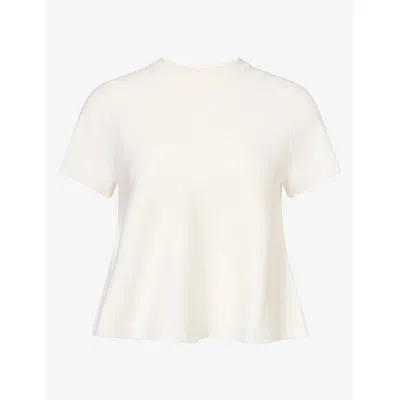 Me And Em And Em Womens Short Sleeve Swing Merino-wool Knit Top Cream