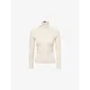 Me And Em And Em Womens Oatmeal Slim-fit High-neck Cotton-jersey Top In Animal Print