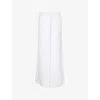 Me And Em And Em Womens Soft White Cheesecloth Lace-trim Cotton Trousers In Soft White