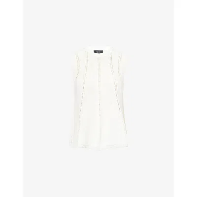 Me And Em And Em Womens Chunky Swing Knitted Vest Top Soft White