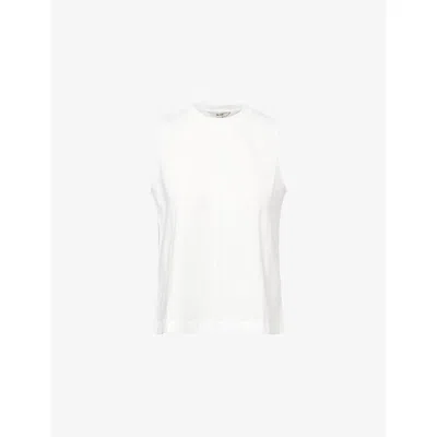 Me And Em And Em Womens Soft White Racerback Swing Cotton Tank Top