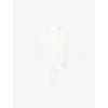 Me And Em And Em Womens Relaxed-fit Tie-hem Cotton Shirt Soft White