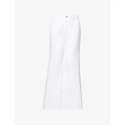 Me And Em And Em Womens Soft White Wash Leg Elongator Cotton Denim Jeans