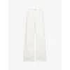 ME AND EM AND EM WOMENS SOFT WHITE WASH RELAXED BAGGY WIDE-LEG DENIM JEANS