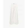 Me And Em And Em Womens Multi Stripe Striped Pleated Wide-leg Cotton Trousers In Multi