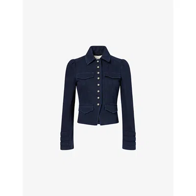 Me And Em And Em Womens Summer Navy Short Military Cotton Jacket In Blue