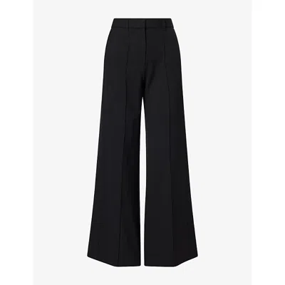 Me And Em And Em Womens Tailored-fit Flared Woven Trousers Black