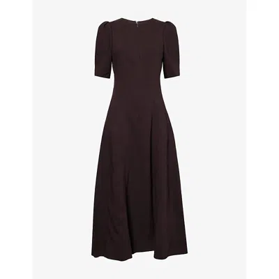 Me And Em And Em Womens Textured Fit And Flare Woven Maxi Dress Dark Chocolate Brown