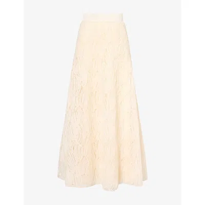 Me And Em And Em Womens Textured Tulle A-line Woven Maxi Skirt Cream