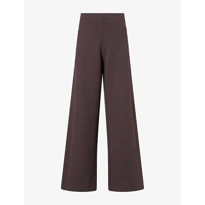 Me And Em And Em Womens Textured Wide-leg Jacquard-jersey Trousers Cocoa Brown