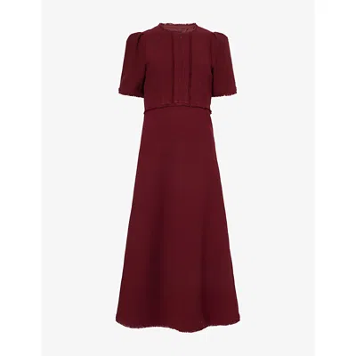 Me And Em And Em Womens Textured Woven Midi Dress Merlot
