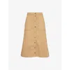 Me And Em And Em Womens Toffee Ecru Stripe Cotton-twill Maxi Skirt